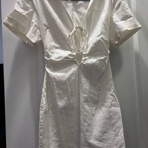 White fitted mini dress